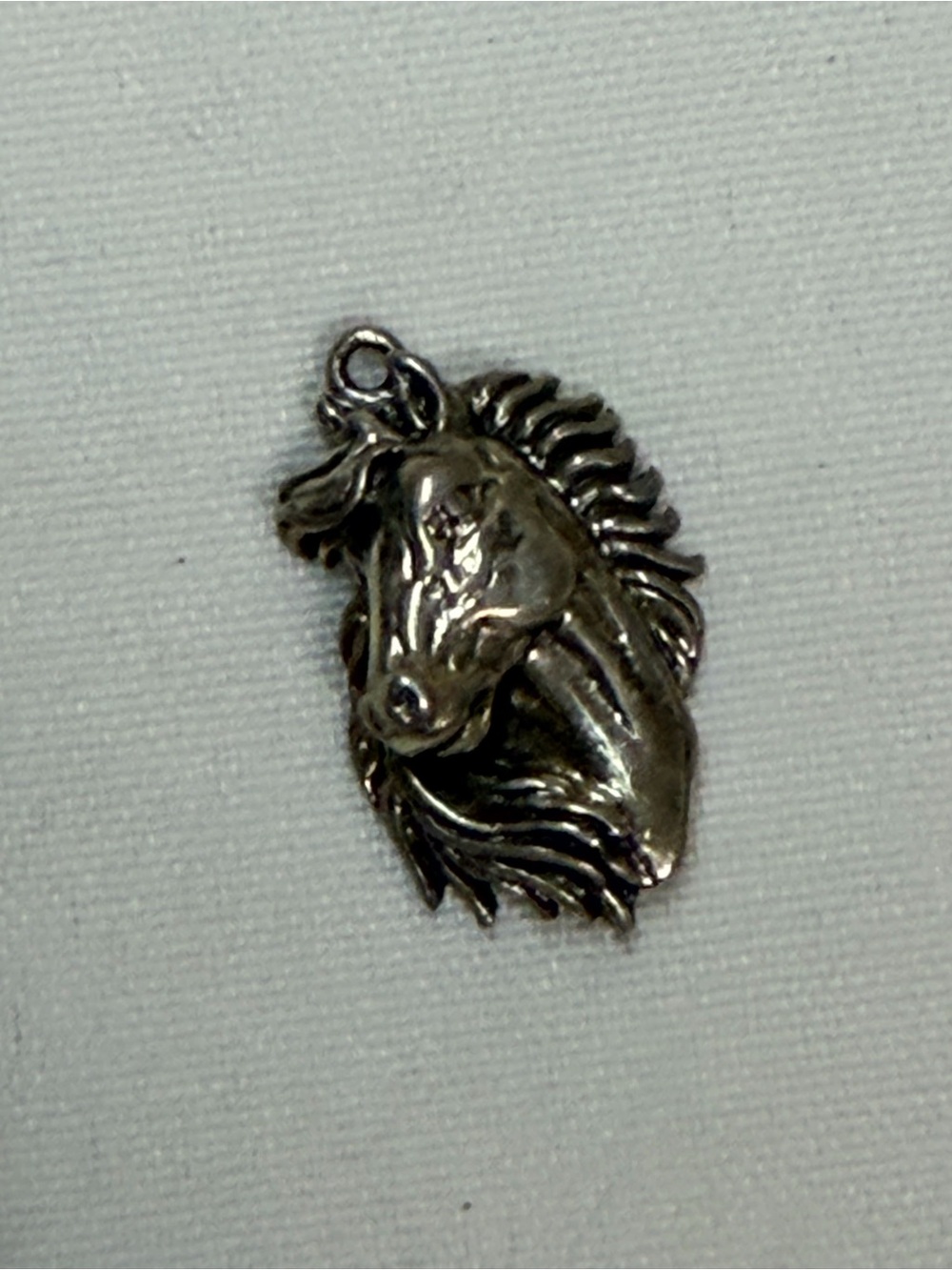 Sterling Silver Equestrian Horse Head Steed Pendant 1” Charm (No Jump Ring)